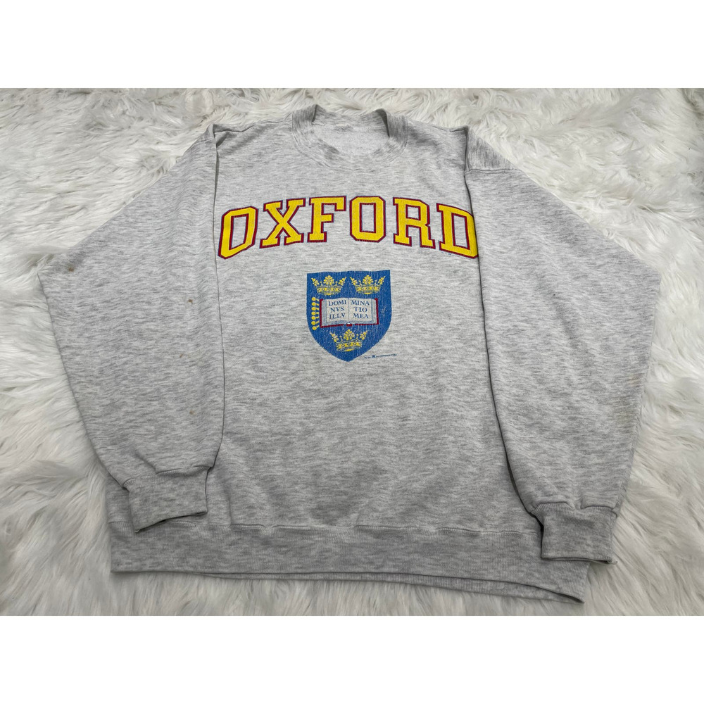 VTG Oxford University College Pullover Sweatshirt Vintage Sweater Sz L